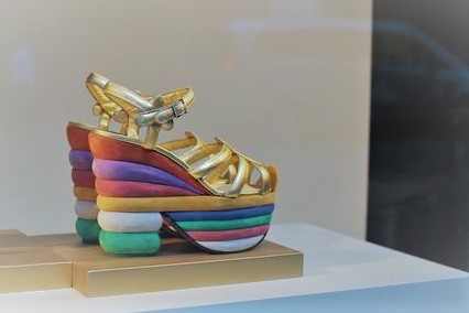 Ferragamo rainbow 2025 wedge judy garland